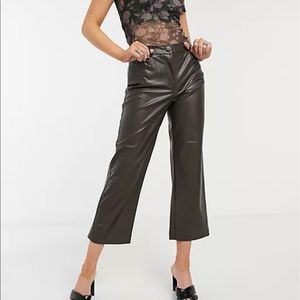 ASOS Brown Leather Flare Pants